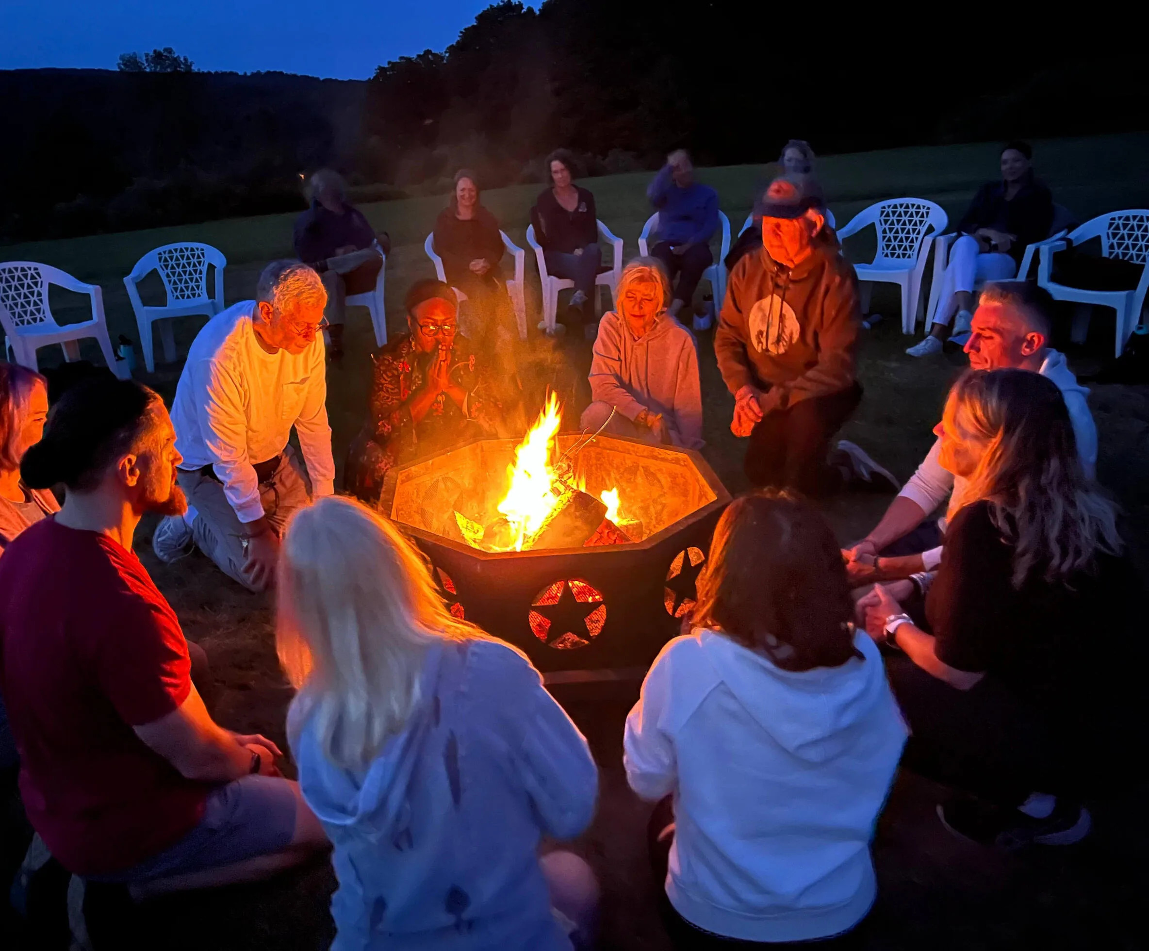 Live music and celebration at the retreat
