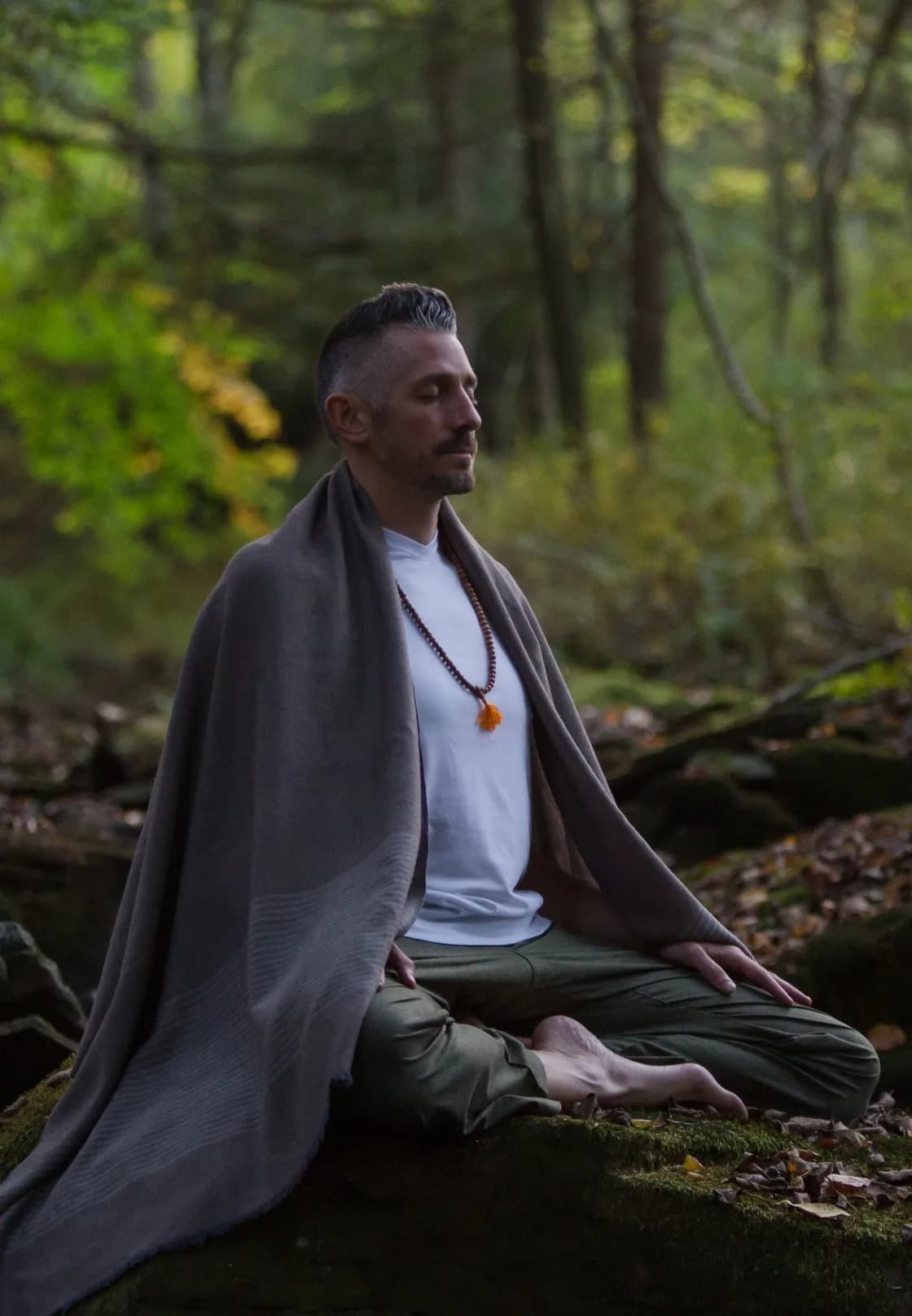 Sean Corey meditating outdoors